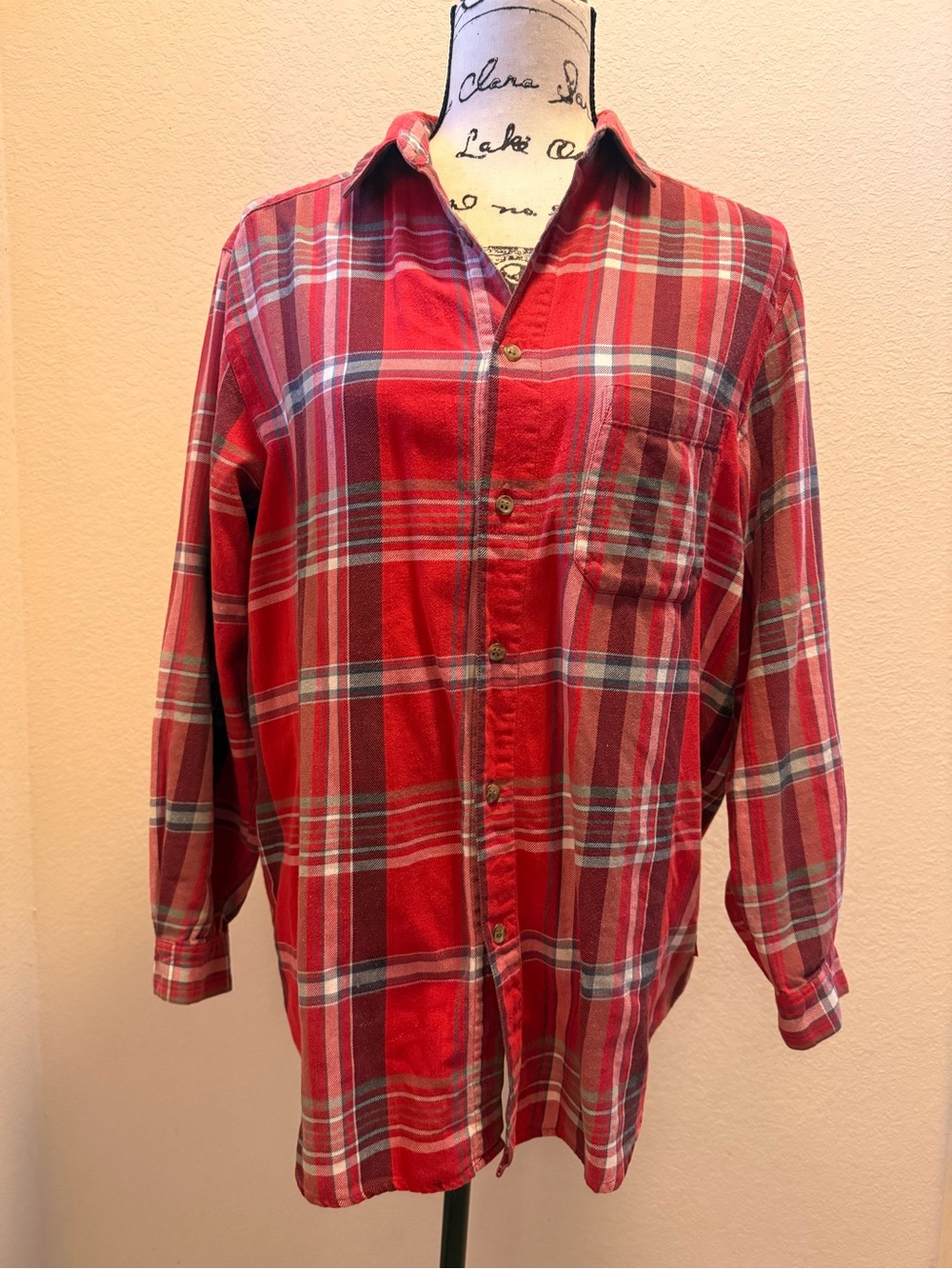 Jac Vanek Plaid “Music is the answer” flannel Shirt